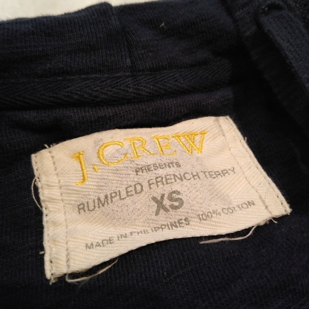 J. Crew ruffled frence terry. Button up hoodie. XS - Picture 3 of 4